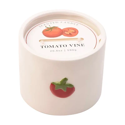 Tomato Vine Raised Ceramic Red Candle, 20.8 oz