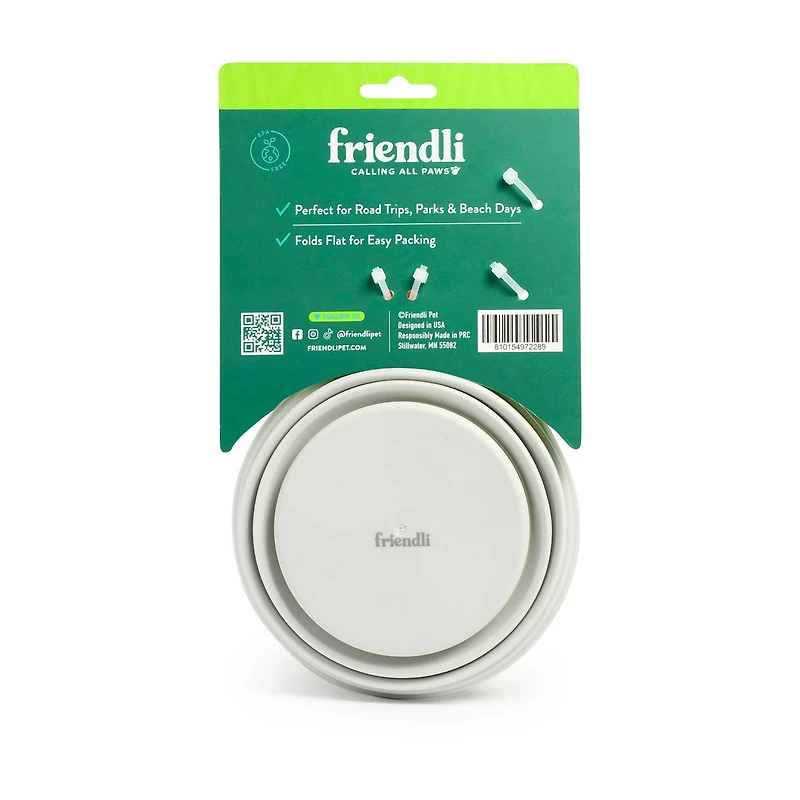 Friendli Plastic Collapsible Bowl, 12oz