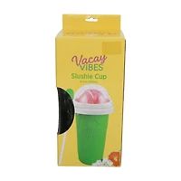 Summer Vacay Vibes Clear, Green and White Slushie Cup, 12 fl oz