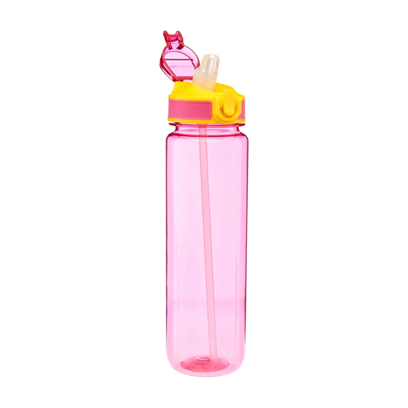 Summer Yellow and Pink Sport Bottle, 34 oz