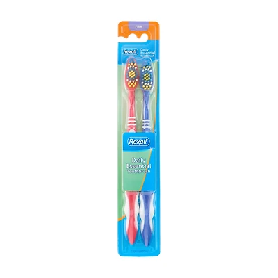 Rexall Daily Essential Firm Toothbrush, 2 ct