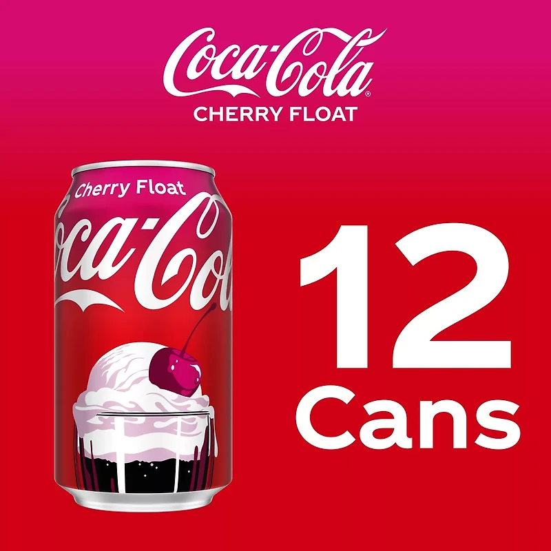 Coca-Cola Cherry Float Soda Soft Drink Fridge Pack Cans, 12 fl oz, 12 Pack
