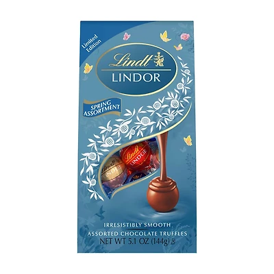 Lindt LINDOR Easter Spring Assorted Truffles, 5.1oz bag