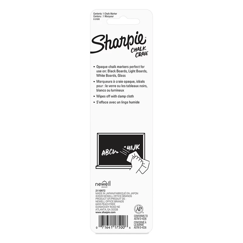 Sharpie Chalk Marker, Wet Erase Markers, White