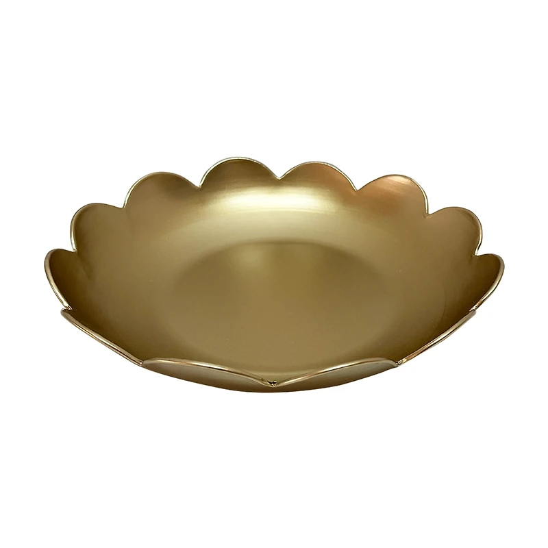 Gold Scalloped Ceramic Bowl