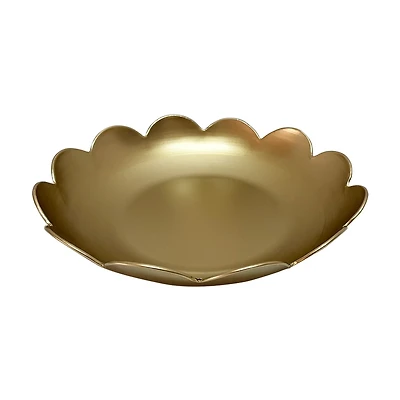 Gold Scalloped Ceramic Bowl