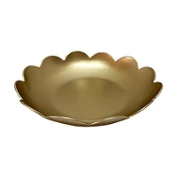Gold Scalloped Ceramic Bowl