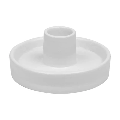 White Ceramic Taper Candle Holder