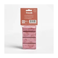 Strawberry Scented Dog Waste Bags, 8 Rolls