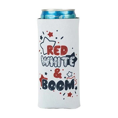 Patriotic Red/White/Blue Neoprene Slim Can and Bottle Beverage Insulator