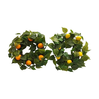 Decorative Citrus Wreath, 18 in, 2 Assorted Styles