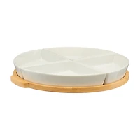 Just In For Your Home Bamboo Lazy Susan with Dish, Set of 5
