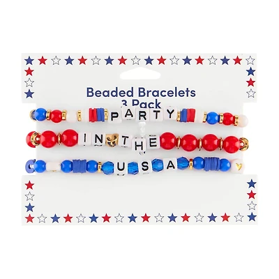 Patriotic "Party In The USA" Bracelet Set, 3 pc