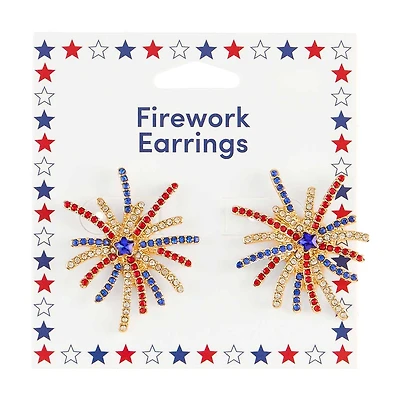 Patriotic Firework Post Earring