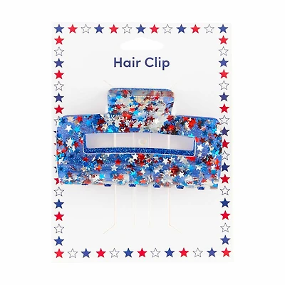 Patriotic Confetti Stars Hair Clip