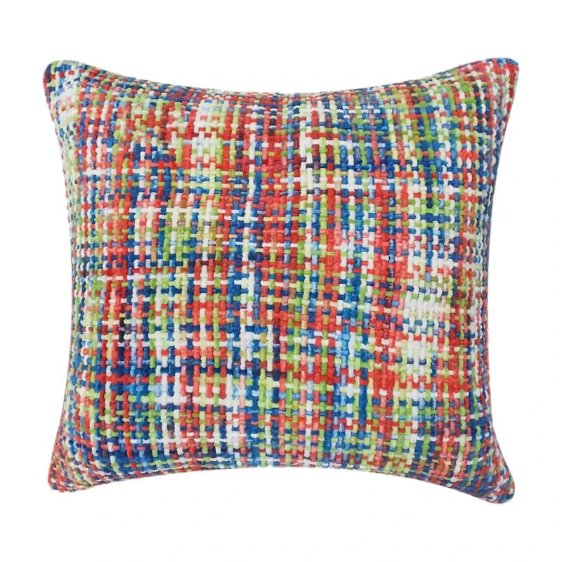 Multi Chenille Textured Woven Fabric Decorative Pillow, 18x18 in