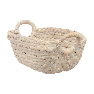 Summer Off-White Water Hyacinth Basket, Small