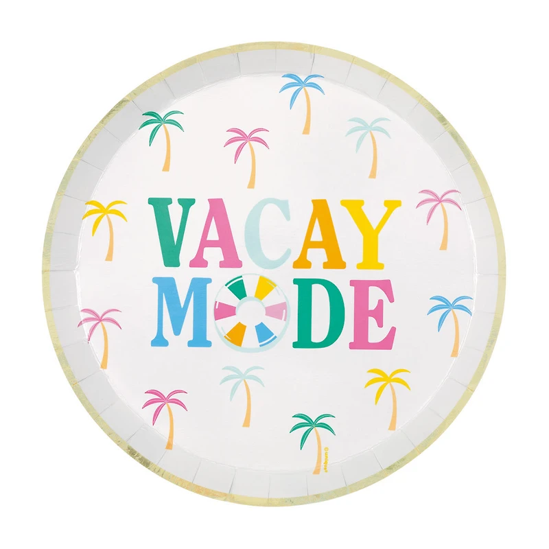 Summer Vacay Plate, 8 in, 8 pk