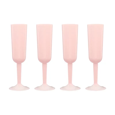 Unique Party! Summer Pink Flutes, 4 ct