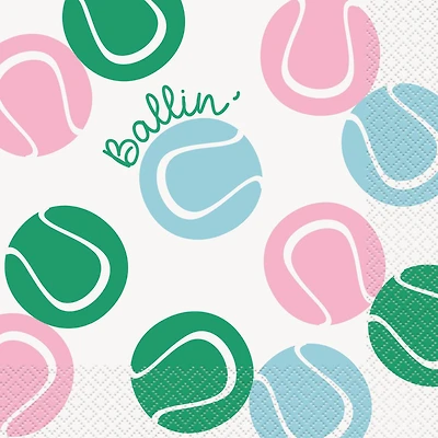 Sporty Summer Tennis Lunch Napkins, 16 ct