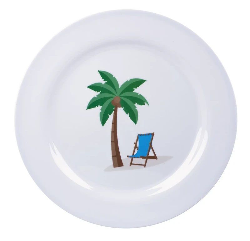 Madison York 11" Melamine Dinner Plate - Palm Tree