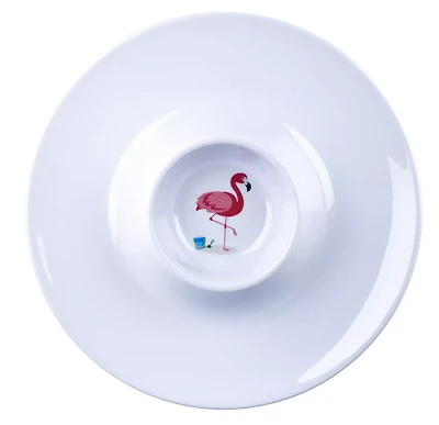 Madison York 13.2" Melamine Chip n Dip - Flamingo