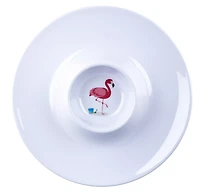 Madison York 13.2" Melamine Chip n Dip - Flamingo