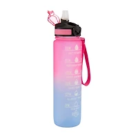 Summer Blue, Black and Pink Ombre Water Bottle, 32 oz