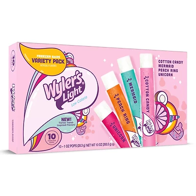 Wyler’s Light Watertok Ice Pops, 10 Count, Zero Sugar
