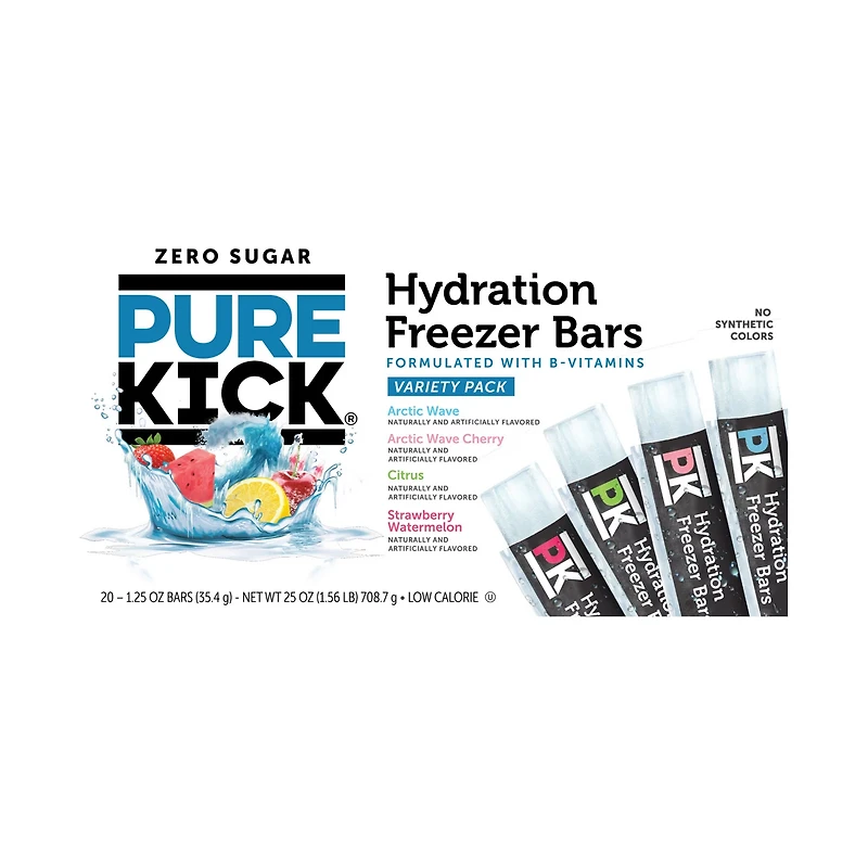 Pure Kick Freezer Bars Sugar Free Variety Pack 20ct