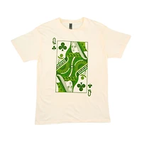 St. Patrick's Day Queen of Clubs Women's T-Shirt, Cream, 2XL