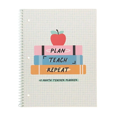 Back to School Spiral 12-Month Teacher Planner