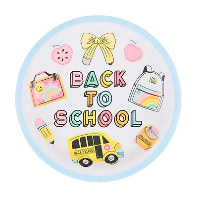 Back to School Round Paper Plates, 9 in, 8 ct