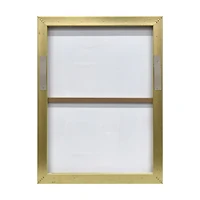 Summer Pastel Pink Canvas Abstract Art in Gold Frame, 18x24 in