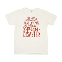 Women's Summer White and Red Spicy Disaster T-Shirt, Small