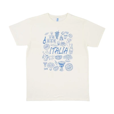 Women's Summer White and Blue Italia T-Shirt, X-Large
