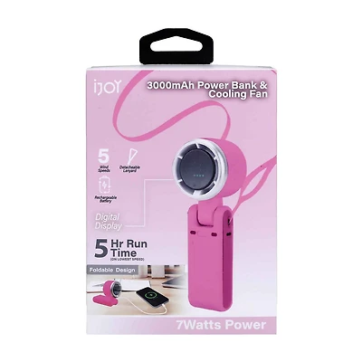 iJoy Summer Pink, Silver and Black Fan & Power Bank