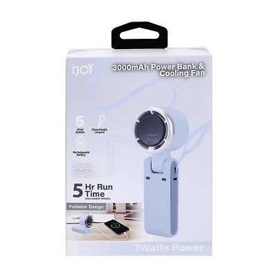 iJoy Summer Blue, Silver and Black Fan & Power Bank