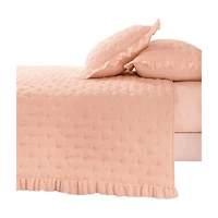 Summer Pink Microfiber Quilted Comforter Set, Twin XL