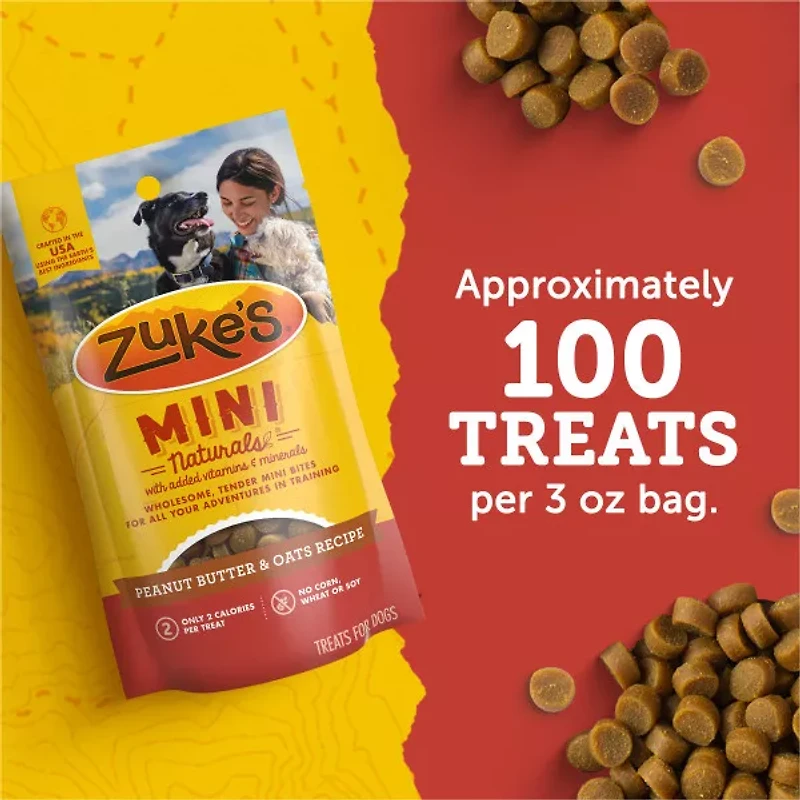 Zuke’s Mini Naturals Dog Training Treats for Dogs of All Sizes, Pet Treats made with Real Peanut Butter