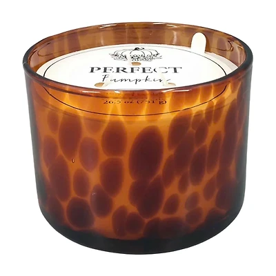 Perfect Pumpkin Amber Tortoise Glass Jar Candle, 27 oz