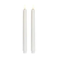 Warm White Flickering LED Taper Candles with Timer, 11 in, 2 pk