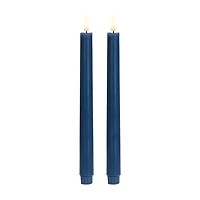 Blue LED Taper Candles with Timer, 11 in, 2 pk
