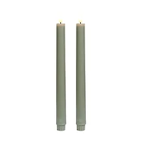 Green LED Taper Candles with Timer, 11 in, 2 pk