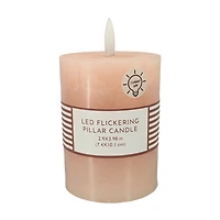 Unscented Pink LED Pillar Candle