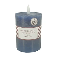 Unscented Blue LED Pillar Candle
