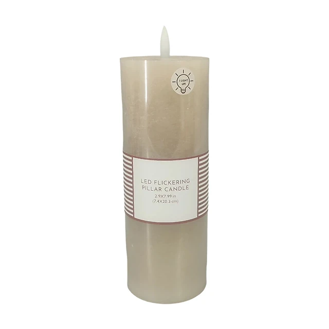 Unscented LED Flickering Pillar Candle, 8 in, 4 Assorted Colors