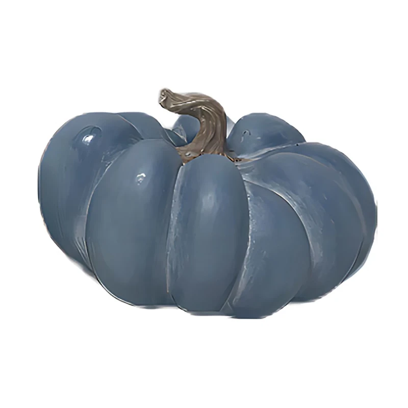 Resin Pumpkin Harvest Decor, Blue, 9 in