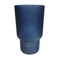 Blue Glass Pillar Vase, 10 in
