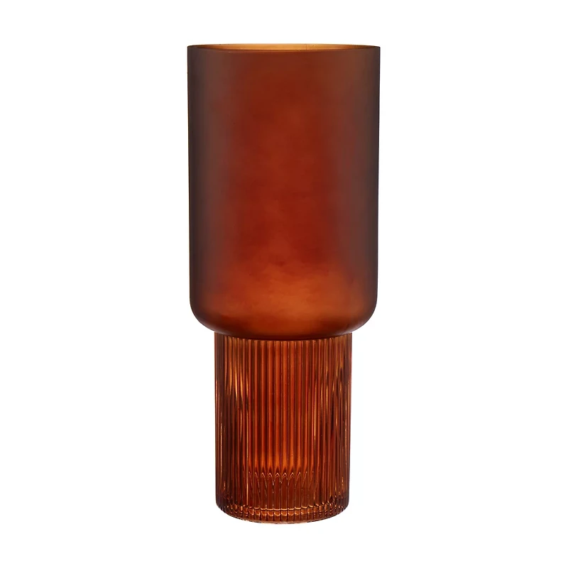 Brown Pillar Vase, 13 in